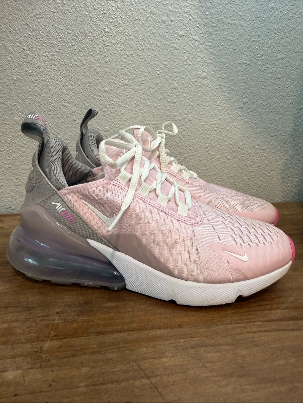 Nike Air Max 270 Girls 3.5Y Pink Gray White Sneakers IB4435-663